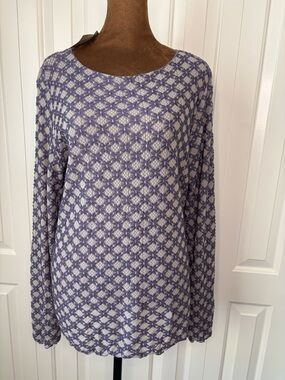 Cut Loose Lightweight Lavender Patterned Knit Long Sleeve Top, Medium - NWT